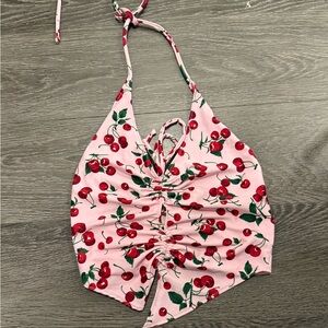 Cherry Print Halter Top